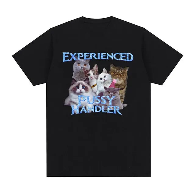Humorous Cat Memory T-Shirt for Women - Summer Style