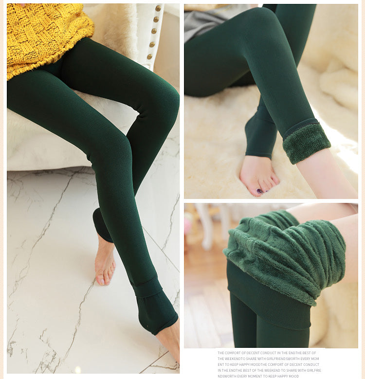 Women’s Pearl Velvet Fleece Leggings – Thick Warm Footed Fall & Winter Leggings, 8 Colors