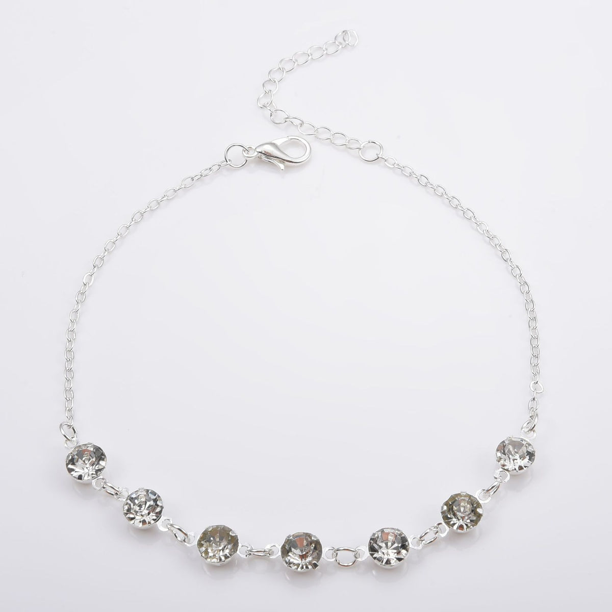 Simple Jewelry 7 Rhinestone Foot Chains Anklet