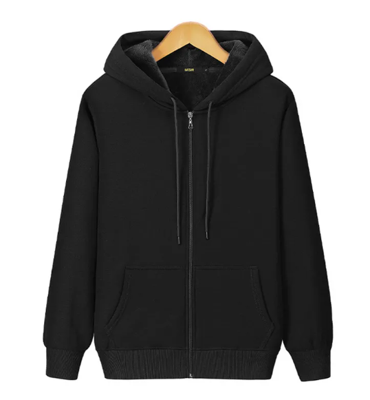 Men’s Fleece Warm Zipper Sweater – 95% Cotton Plus Velvet Loose-Fit Winter Pullover, 8 Colors, M–6XL