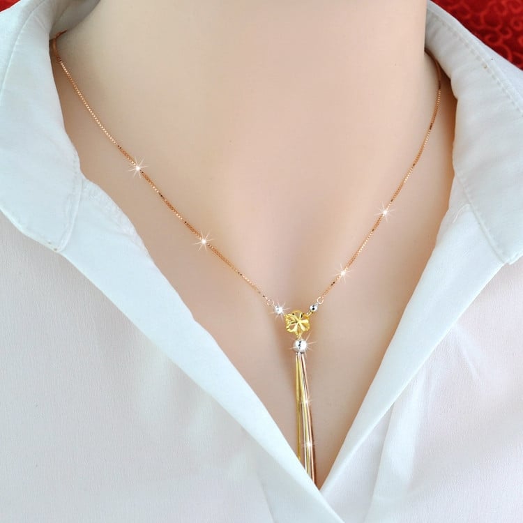 925 Silver Tassel Pendant Necklace