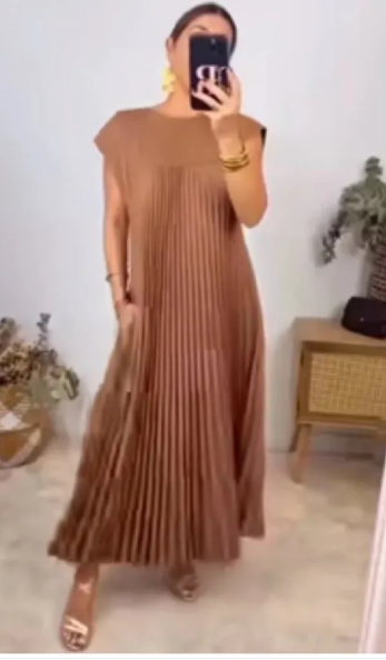 ChicEase Loose Solid Color Dress for Women – Relaxed Fit Casual Dress