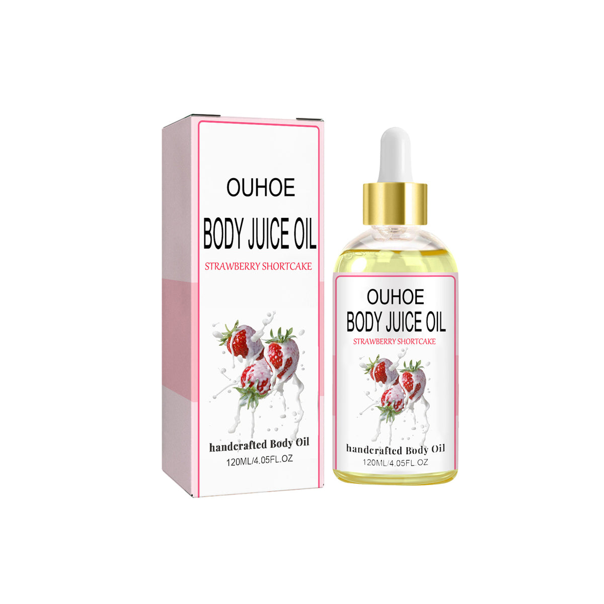 OUHOE Strawberry Nourishing Body Oil 120ml – Hydrating Oil for Dry Skin