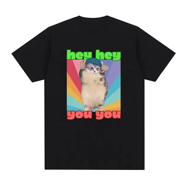 Humorous Cat Memory T-Shirt for Women - Summer Style