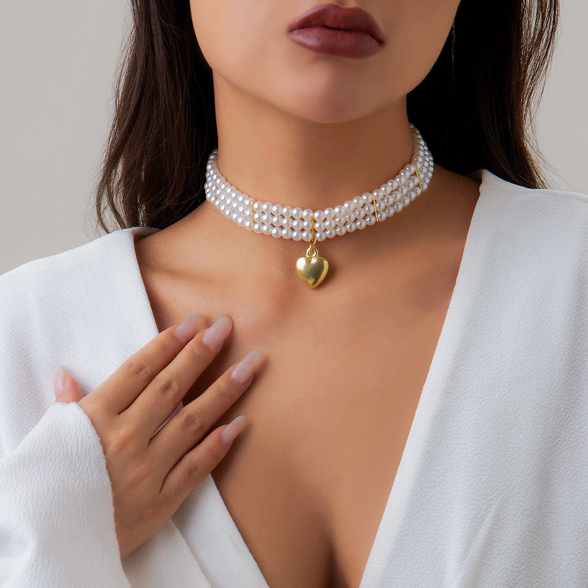 Minimalist French-Inspired Pearl Choker Necklace
