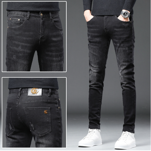Men’s Korean Casual Stretch Trousers – Slim-Fit Everyday Pants – USA