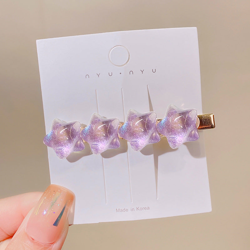 Gradient Star Hair Clip – Cute Duckbill Clip for Girls, Summer Style