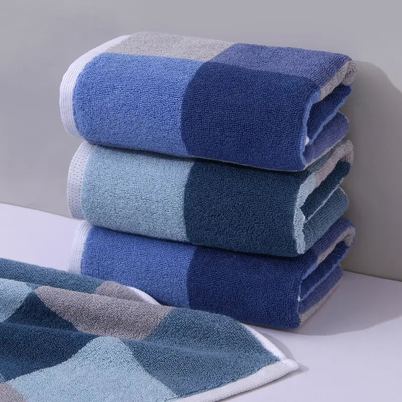 Cotton Stripe Hand Towel – Absorbent Thickened Bathroom Towel