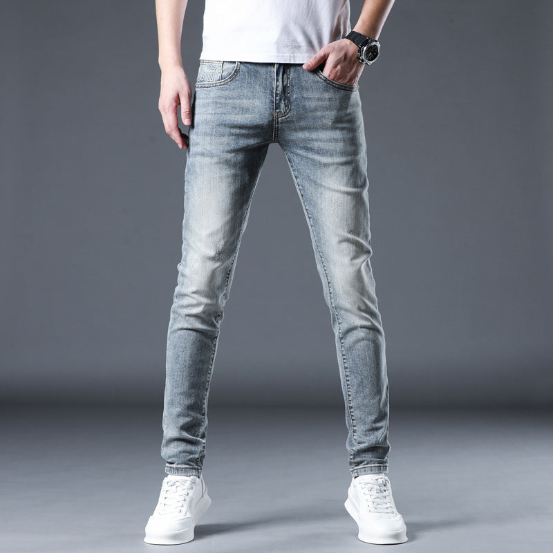 Men’s Stylish Loose Fit Straight Leg Jeans – Cotton-Lyocell Stretch Washed Denim in Grey, Soot & Light Blue, Sizes 28–38