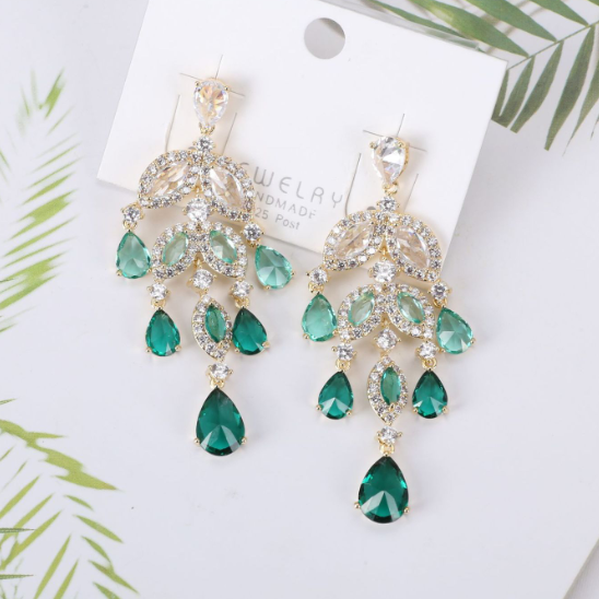 Colorful Water Drop Zircon Tassel Earrings for Women – Sparkling Dangle Jewelry