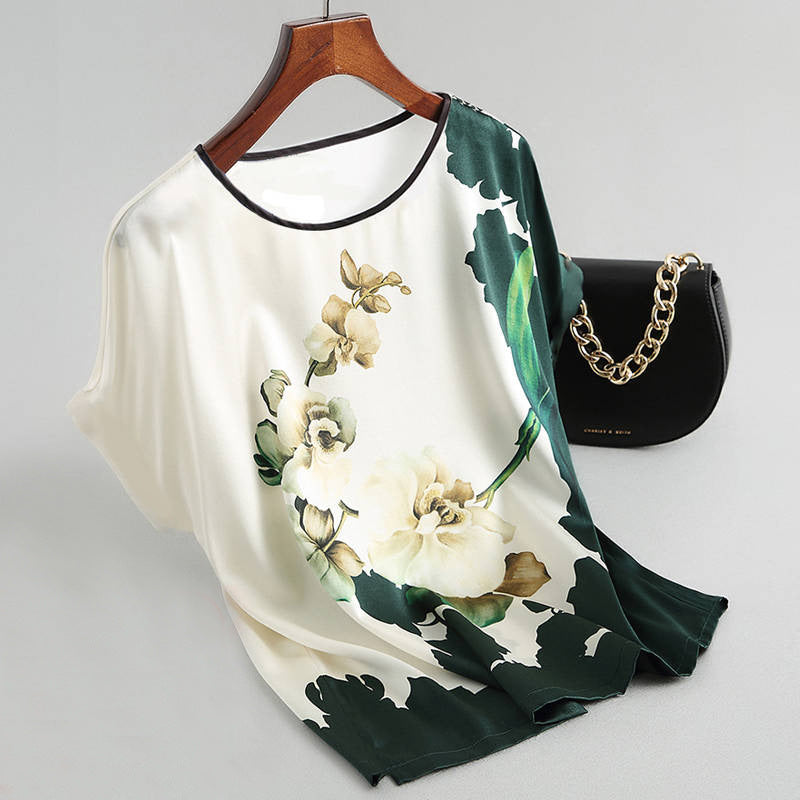 Plus Size Vintage Summer T-Shirt for Older Women