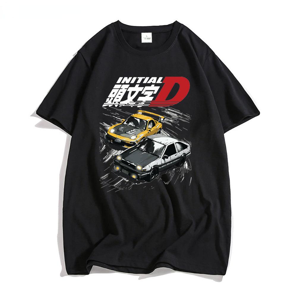 Men’s AE86 Initial D Anime T-Shirt – Japanese Car Racing Graphic Summer Tee, XS–4XL
