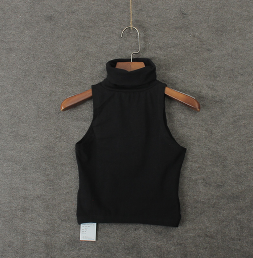 Women’s High Neck Crop Tank Top – K-Pop Inspired Sleeveless Fashion Top