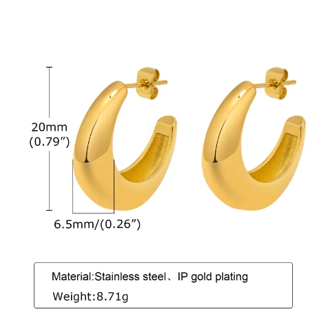 C-Shaped Earrings for Women – Modern Statement Fashion Jewelry