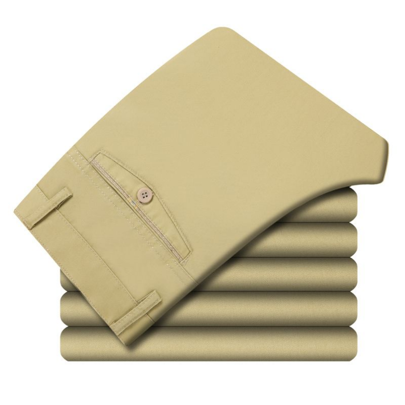 Men’s Stretch Cotton Suit Pants – Slim Summer Business Casual Trousers