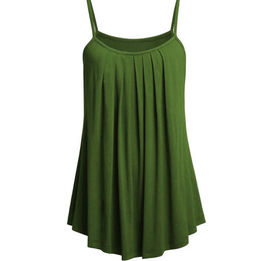 Women’s Solid Color Ruffled Loose Tank Dress – Casual Sleeveless Summer Dress