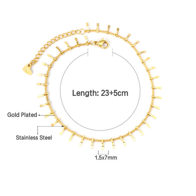 Stainless Steel Casual Retro Beach Anklet for Women