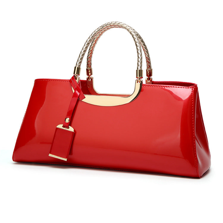 Elegant Patent Leather Handbag – Chic Women’s Shoulder & Hand Carry Purse