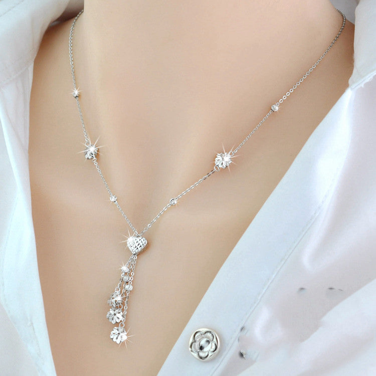 925 Silver Tassel Pendant Necklace