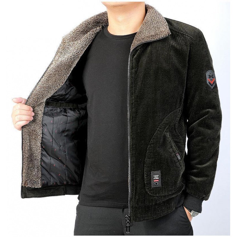 Men’s Loose Corduroy Cotton Jacket – Casual Winter Workwear Jacket