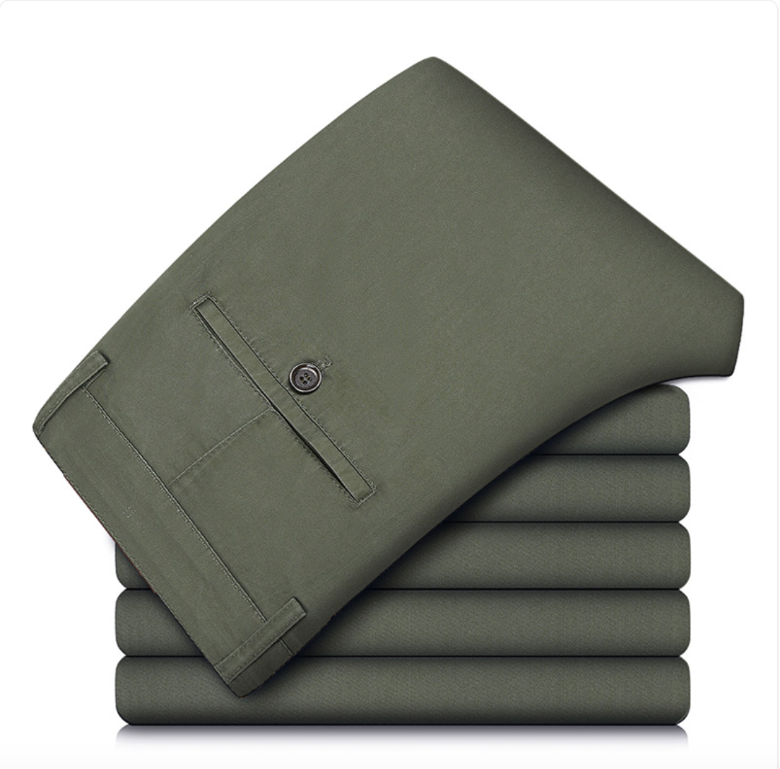 Men’s Straight Loose Cotton Pants – Relaxed Casual Trousers