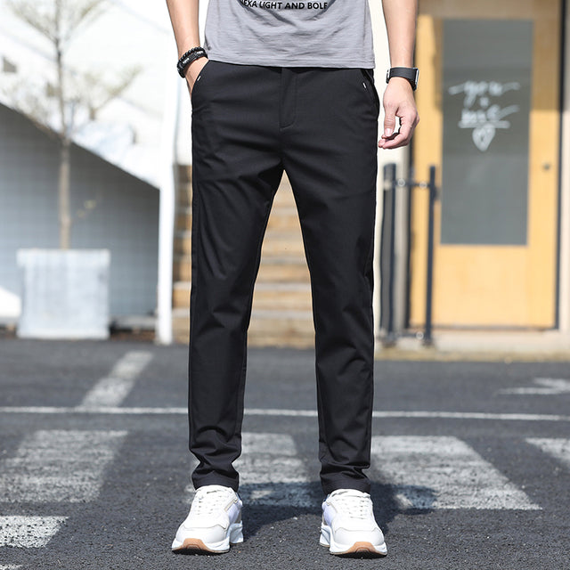 Men’s Summer Slim Fit Suit Pants – Business Casual Dress Trousers