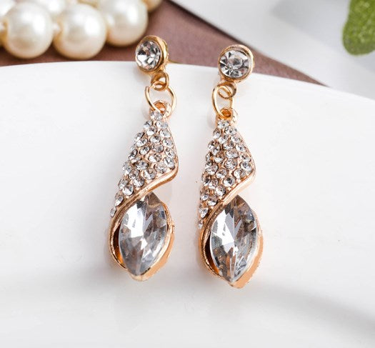 Gemstone Glass Drop Earrings for Women – Elegant Colorful Dangle Jewelry