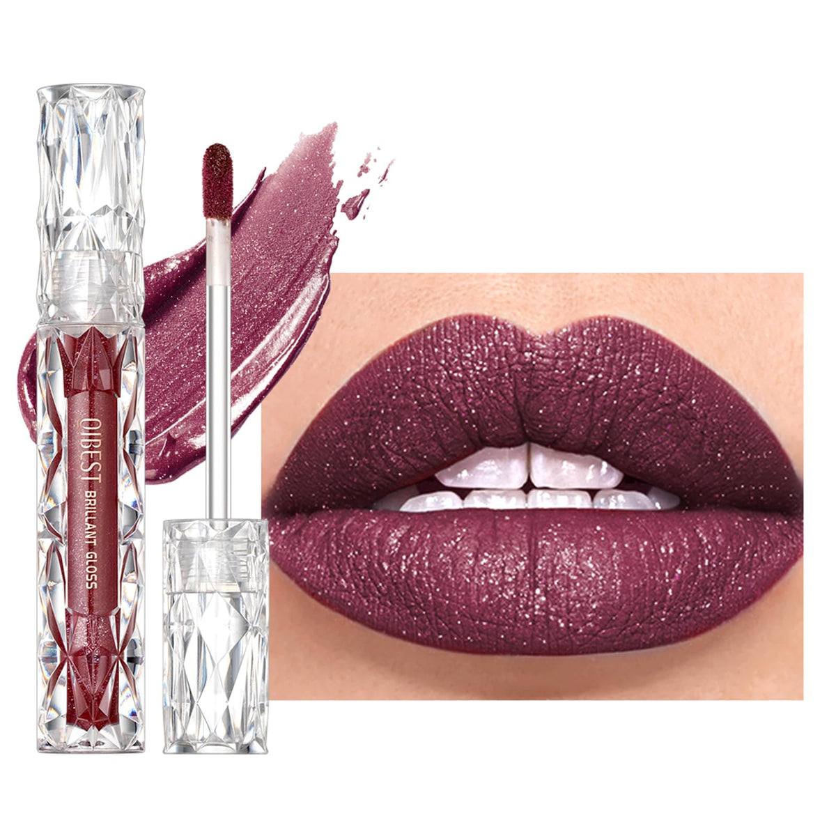 Easilydays Diamond Glitter Liquid Lip Gloss – High Shine Waterproof Lip Glaze