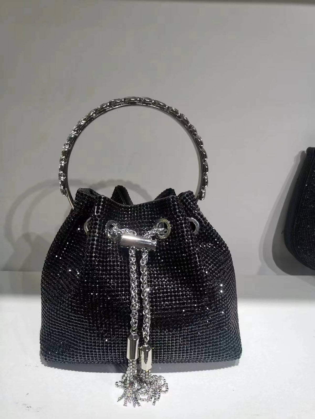 Shiny Diamond Bucket Bag for Women – Sparkling Rhinestone Shoulder & Handheld Evening Bag
