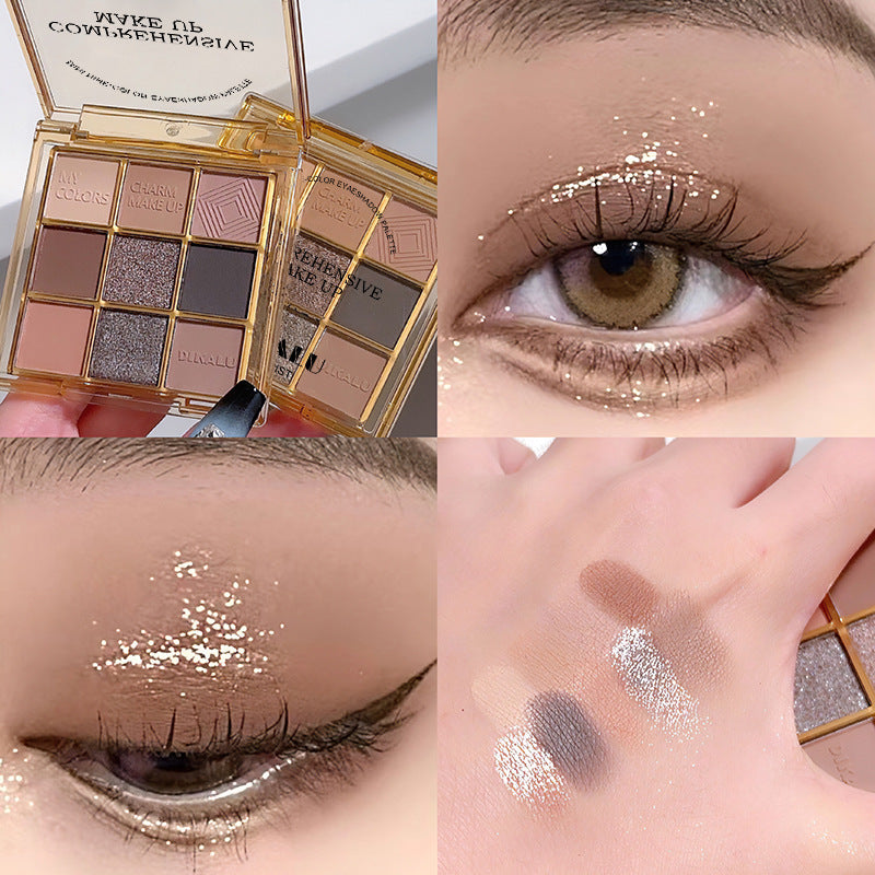 DIKALU Sunset Glow 9-Color Eyeshadow Palette – Matte & Shimmer