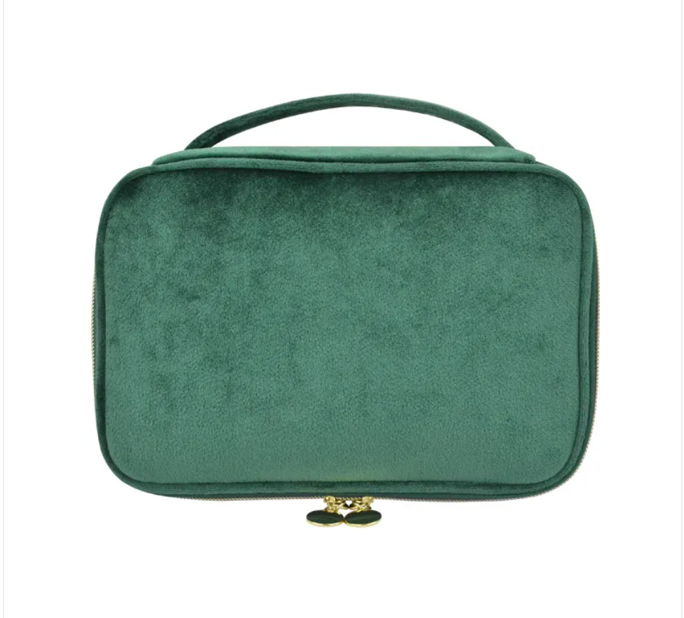 Portable Velvet Cosmetic Bag – Soft Makeup & Beauty Travel Organizer