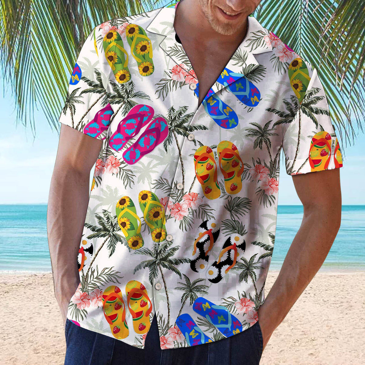 Men’s Hawaiian Cotton Beach Shirt – Breathable Stretch Casual Summer Shirt, S–3XL
