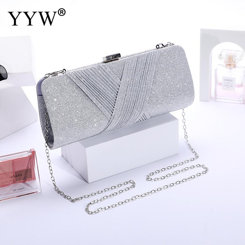 Sequined Glitter Evening Clutch Bag for Women – Sparkling Dumpling Shoulder Bag with Chain Strap
