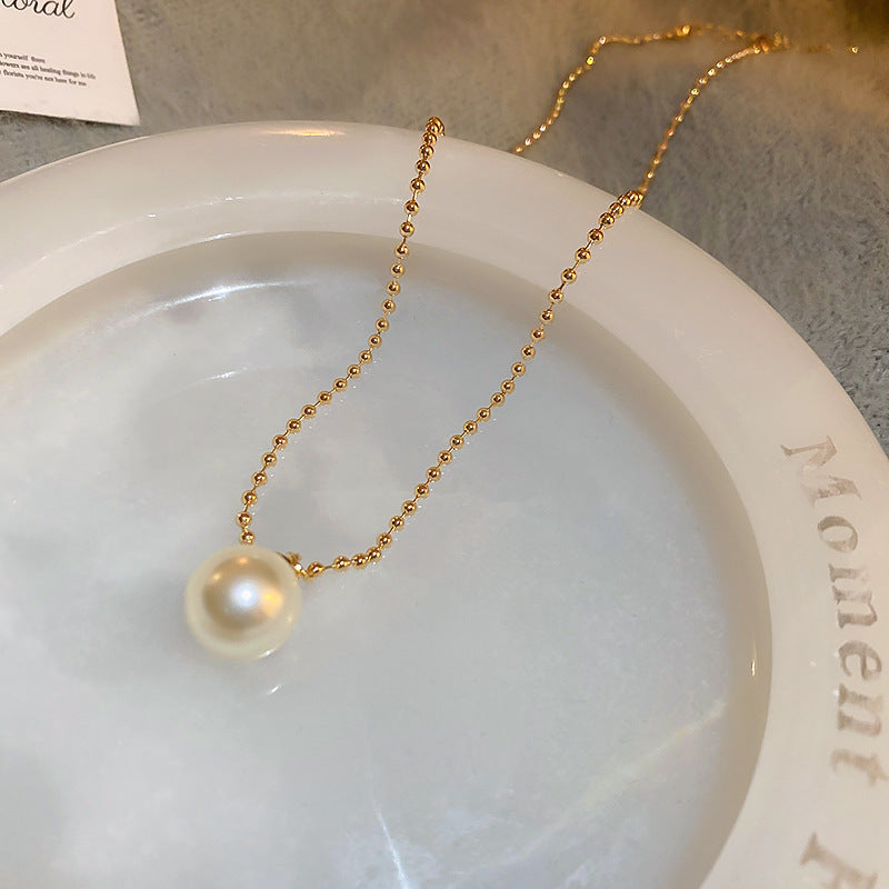 Korean Vintage Pearl Tassel Floral Bow Choker Necklace