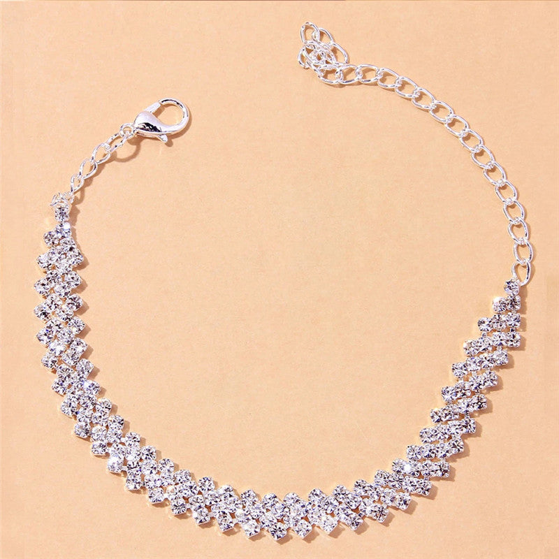 Irregular Diamond Rhinestone Gypsy Anklet