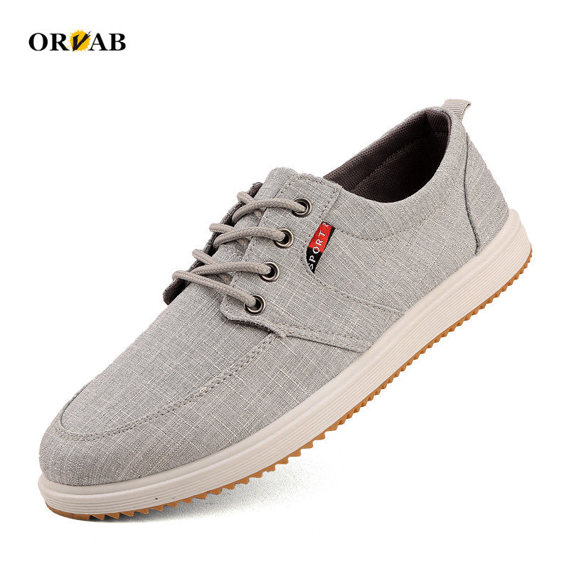 Men’s Breathable Linen Moccasin Loafers – Casual Slip-On Shoes