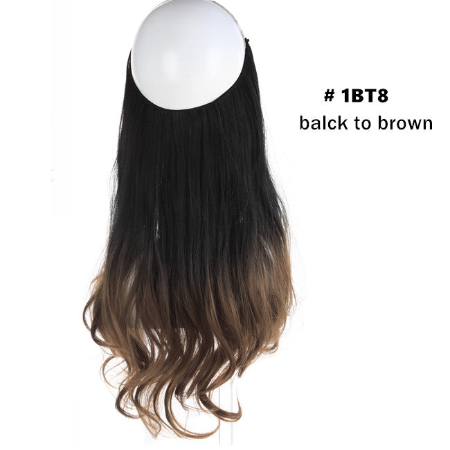 45cm Invisible Long Wavy Hair Extensions – Fish Line Synthetic Hairpiece, 32 Colors