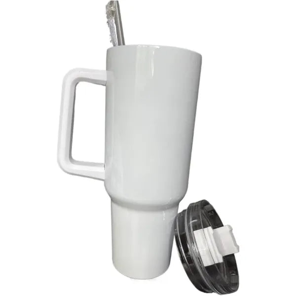 40oz Stainless Steel Tumbler – Vacuum Insulated Travel Mug with Straw & Handle