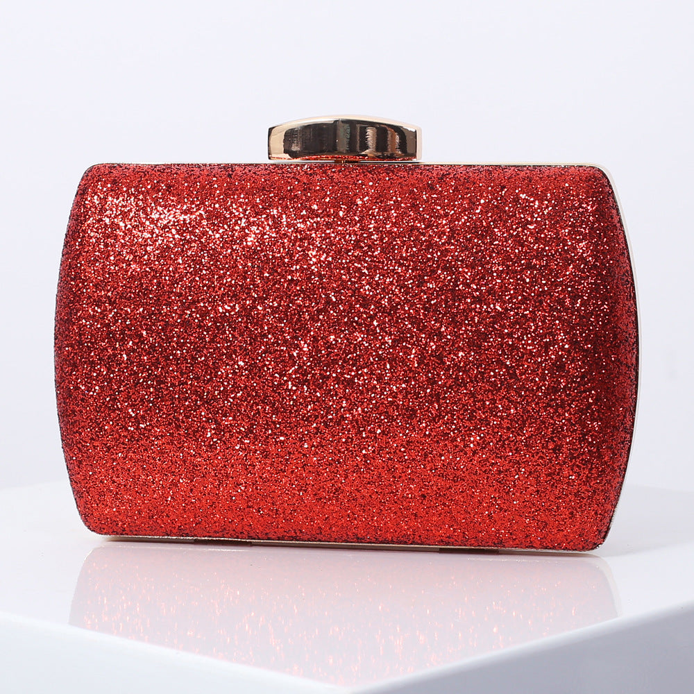 Luxury Golden Sequin Clutch Bag for Women – Sparkling Crossbody Evening Handbag with Secure Lock Closure