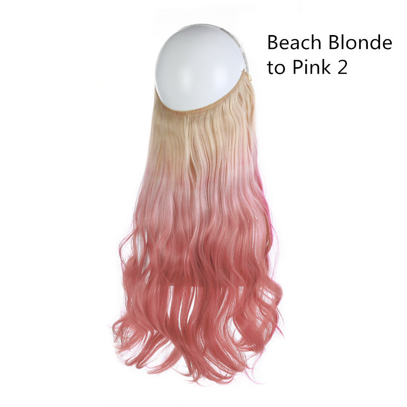 45cm Invisible Long Wavy Hair Extensions – Fish Line Synthetic Hairpiece, 32 Colors