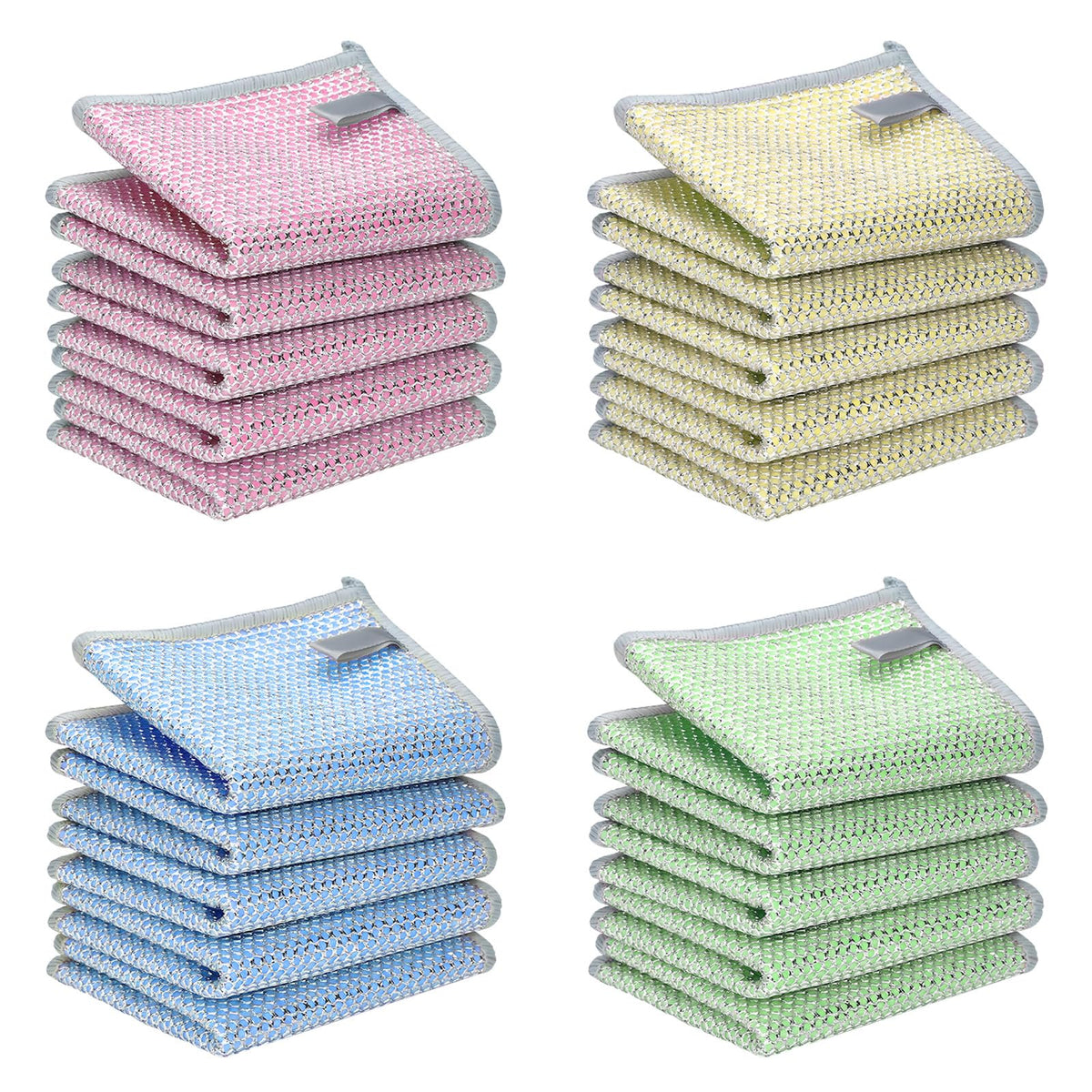 20-Piece Reusable Wire Dishwashing Rags – Double-Layer Non-Scratch Kitchen Scrubbers