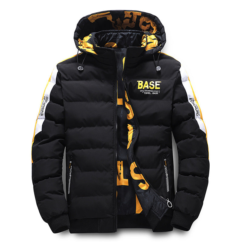 Men’s Reversible Hooded Jacket Y210 – Double-Sided Korean-Style Winter Jacket, 4 Colors, M–5XL
