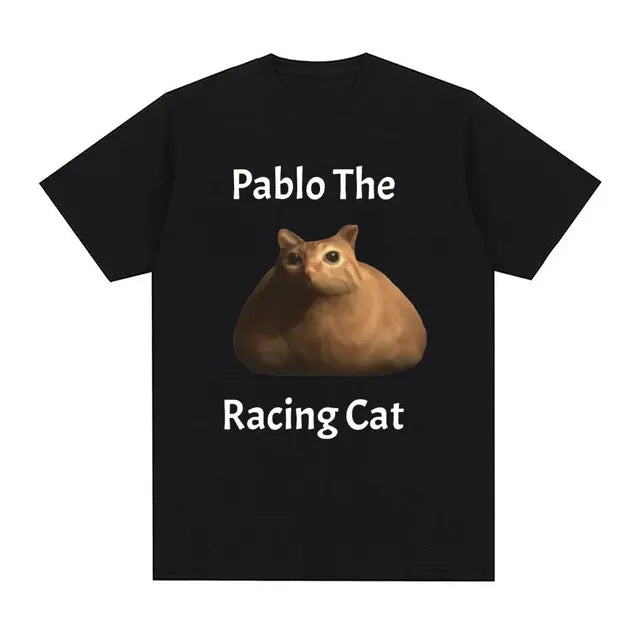 Humorous Cat Memory T-Shirt for Women - Summer Style