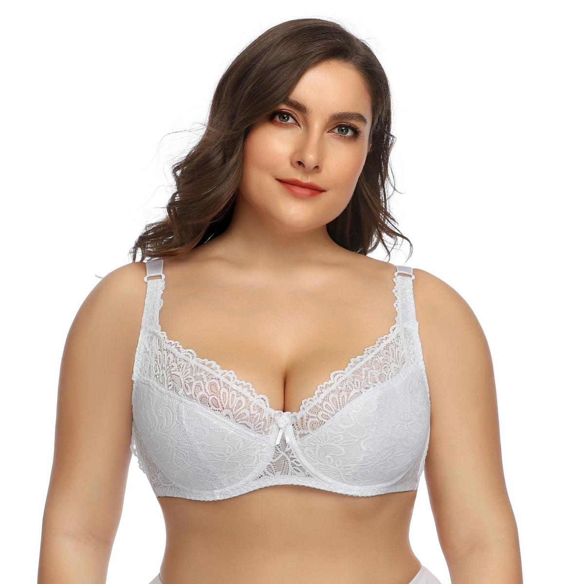 New Plus Size Lace Underwire Bra for Women – Supportive Full Coverage Lingerie