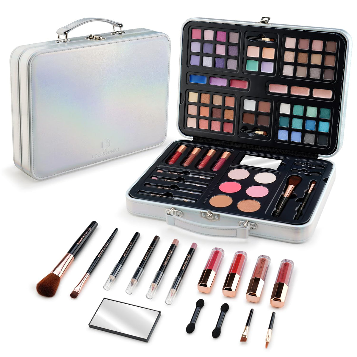 Color Nymph Kids Makeup Set – Beginner Starter Kit with Silver Case