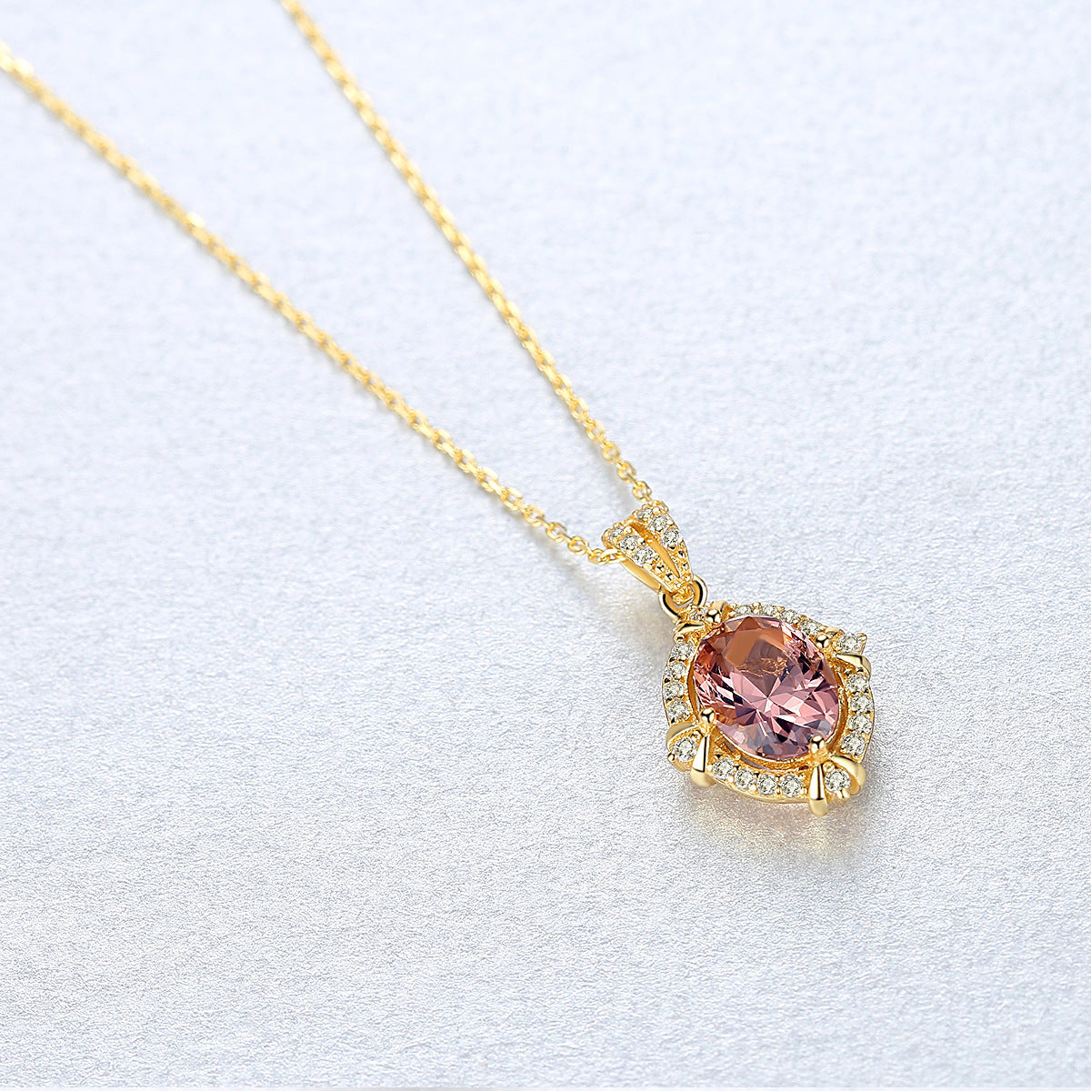 Gold S925 Silver Colorful Zircon Necklace – Geometric Snake Chain Jewelry