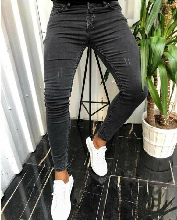 Men’s Simple Stretch Skinny Jeans – Cotton Slim-Fit Casual Denim Pants, S–XL