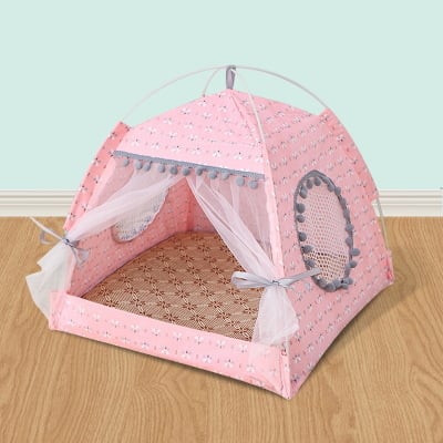 Washable Summer Pet Tent – Removable Cozy Indoor Bed for Cats & Small Dogs