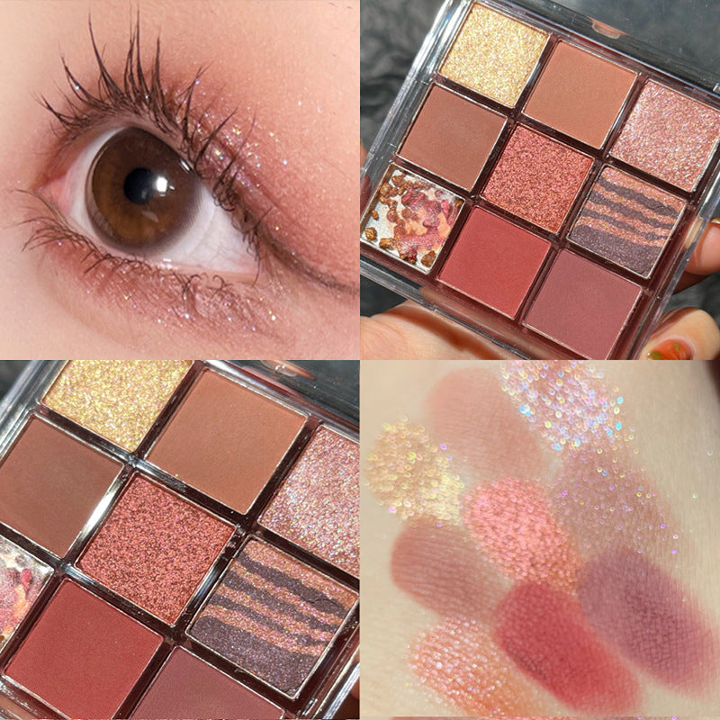 DIKALU Sunset Glow 9-Color Eyeshadow Palette – Matte & Shimmer