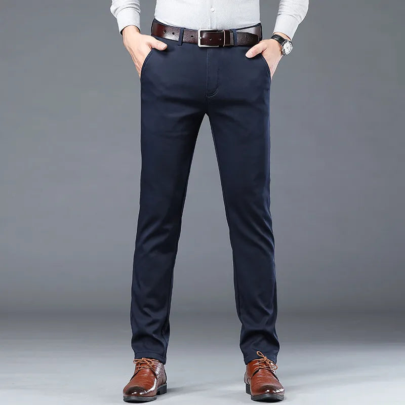 Men’s Straight Loose Cotton Pants – Relaxed Casual Trousers